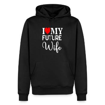 I love my future Wife funny Wife quotes - Sweat à capuche Premium bio Homme - noir - Devant - Nico (187cm)