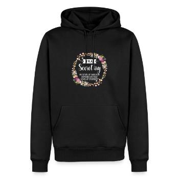 I'm A Secretary My Level Of Sarcasm Depends On - Men’s Premium Organic Hoodie - black - Front - Nico (187cm)