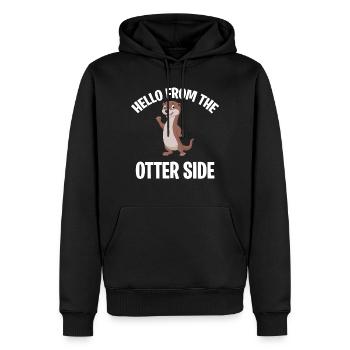 Loutres douces animal sort mertre animal sauvage - Sweat à capuche Premium bio Homme - noir - Devant - Nico (187cm)