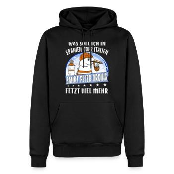 SANKT PETER ORDING - Männer Premium Bio Hoodie - Schwarz - Vorne - Nico (187cm)
