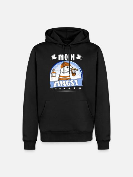 MÖWE MOIN ZINGST - Männer Premium Bio Hoodie - Schwarz