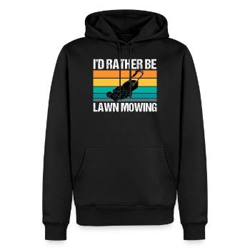 Ich wäre lieber Rasenmähen Mowologe Mähtraktor - Männer Premium Bio Hoodie - Schwarz - Vorne - Nico (187cm)