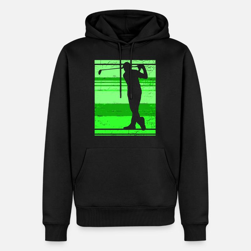 Golf Golfer - Männer Premium Bio Hoodie - Schwarz