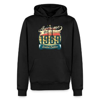 Né en septembre 1969 Vintage - Sweat à capuche Premium bio Homme - noir - Devant - Nico (187cm)