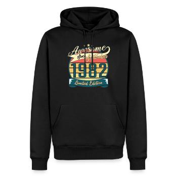 1982 in September Vintage Gift - Men’s Premium Organic Hoodie - black - Front - Nico (187cm)