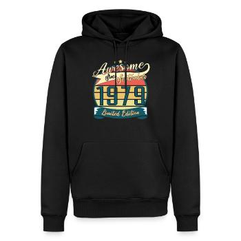 September 1979 Vintage Geschenkidee - Männer Premium Bio Hoodie - Schwarz - Vorne - Nico (187cm)