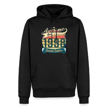 Vintage 1998 September Geschenkidee - Männer Premium Bio Hoodie - Schwarz - Vorne - Nico (187cm)