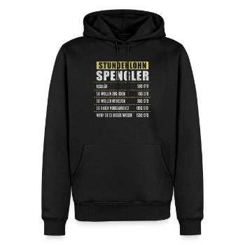 Stundenlohn Spengler - Männer Premium Bio Hoodie - Schwarz - Vorne - Nico (187cm)