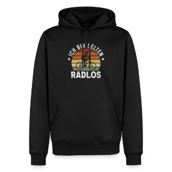 Radlos Fahrrad Fahrradfahrer Fahrradtour Wortspiel - Männer Premium Bio Hoodie - Schwarz - Vorne - Nico (187cm)