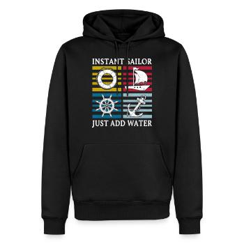 Sailing Sailboat Sailor instantané - Sweat à capuche Premium bio Homme - noir - Devant - Nico (187cm)