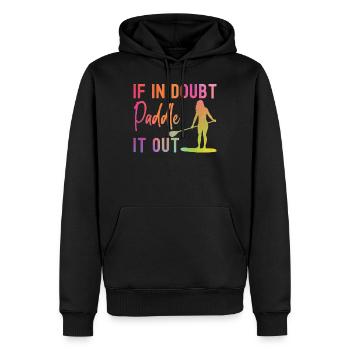 SUP Paddleboard Girl Watercolor - Männer Premium Bio Hoodie - Schwarz - Vorne - Nico (187cm)