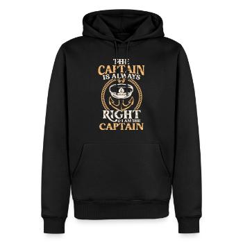 Yachting Voilier Capitaine de bateau - Sweat à capuche Premium bio Homme - noir - Devant - Nico (187cm)