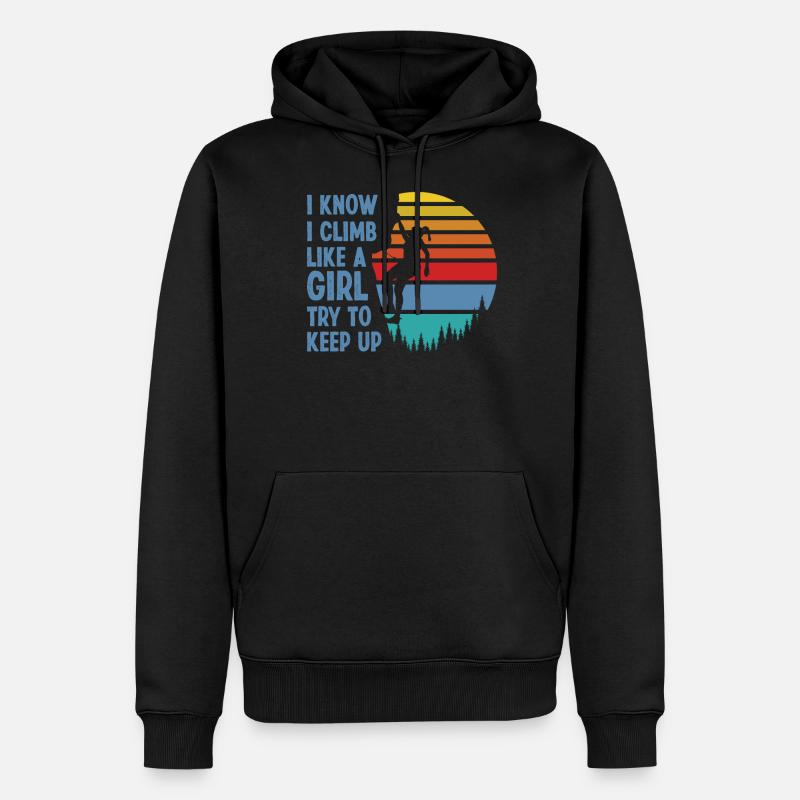 Rock Climbing Climbing Rétro Climb - Sweat à capuche Premium bio Homme - noir