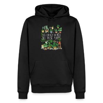 Yes I Really Do Need All These - Sweat à capuche Premium bio Homme - noir - Devant - Nico (187cm)