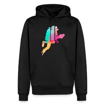 Scuba Diving Watercolor Diver - Sweat à capuche Premium bio Homme - noir - Devant - Nico (187cm)