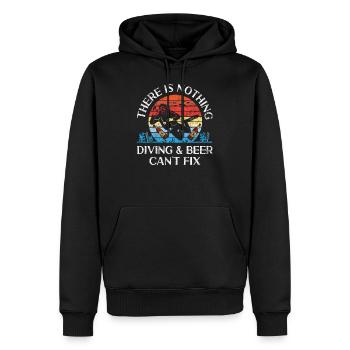Scuba Diver Retro There Is Nothing - Sweat à capuche Premium bio Homme - noir - Devant - Nico (187cm)