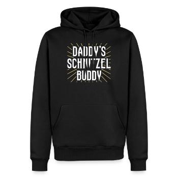 Les escalopes de papa Buddy - Sweat à capuche Premium bio Homme - noir - Devant - Nico (187cm)