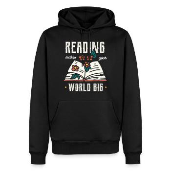 Lire Lecteur Lectrice Design - Sweat à capuche Premium bio Homme - noir - Devant - Nico (187cm)