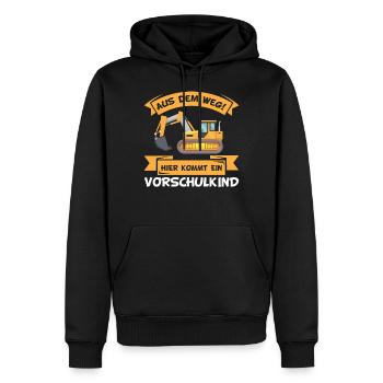 Vorschule Vorschulkind Junge Bagger - Männer Premium Bio Hoodie - Schwarz - Vorne - Nico (187cm)