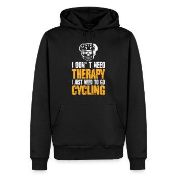 Rennrad - Männer Premium Bio Hoodie - Schwarz - Vorne - Nico (187cm)