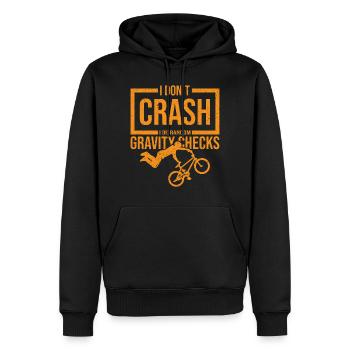 I Don’t Crash I Do Random Gravity Checks Motocross - Sweat à capuche Premium bio Homme - noir - Devant - Nico (187cm)