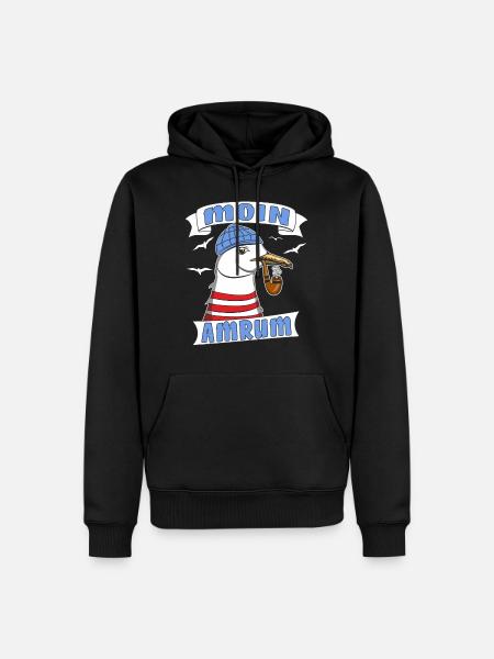 3886 MÖWE MOIN AMRUM - Männer Premium Bio Hoodie - Schwarz