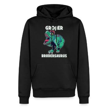 Großer Brudersaurus 2021 Bruder Dino ich werde - Männer Premium Bio Hoodie - Schwarz - Vorne - Nico (187cm)