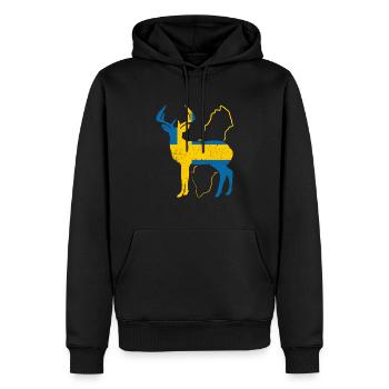 Suède Cadeau Stockholm suédois Malmö Fika - Sweat à capuche Premium bio Homme - noir - Devant - Nico (187cm)
