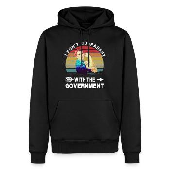 Ich bin nicht co-Parent mit der Regierung - Retro - Männer Premium Bio Hoodie - Schwarz - Vorne - Nico (187cm)