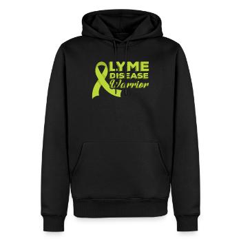 Maladie de Lyme Guerrier Maladie de Lyme Guerrier - Sweat à capuche Premium bio Homme - noir - Devant - Nico (187cm)