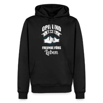 Opa und Enkel Geschenk lustig Opa Spruch Geschenk - Männer Premium Bio Hoodie - Schwarz - Vorne - Nico (187cm)