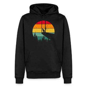 Vintage Rétro Kangourou Australie Cadeau - Sweat à capuche Premium bio Homme - noir - Devant - Nico (187cm)