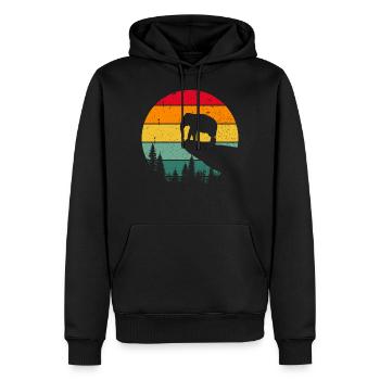 Vintage Retro Elefant Lustig Comic Kinder Rüssel - Männer Premium Bio Hoodie - Schwarz - Vorne - Nico (187cm)