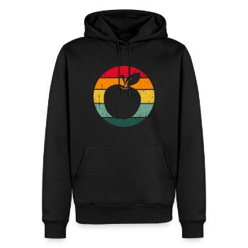 Vintage Retro Apfel Obst Apfelbaum Geschenkidee - Männer Premium Bio Hoodie - Schwarz - Vorne - Nico (187cm)