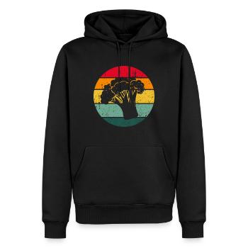 Vintage Brocoli Brocoli Brocoli En bonne santé - Sweat à capuche Premium bio Homme - noir - Devant - Nico (187cm)