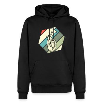 Ténor rétro instrument de musique musicien - Sweat à capuche Premium bio Homme - noir - Devant - Nico (187cm)