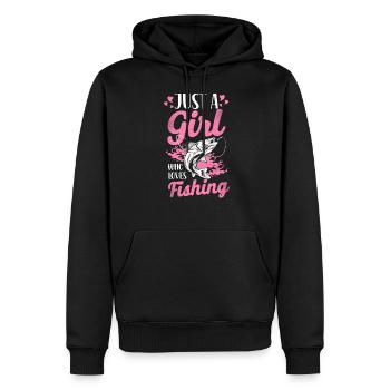 Fishing Girl Mom Mother - Männer Premium Bio Hoodie - Schwarz - Vorne - Nico (187cm)