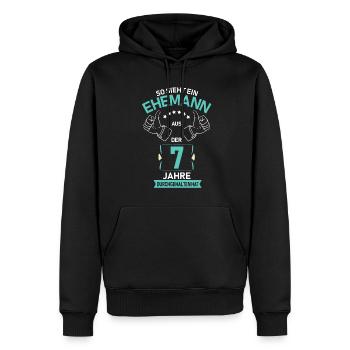 Ehemann 7. Hochzeitstag Geschenk - Männer Premium Bio Hoodie - Schwarz - Vorne - Nico (187cm)