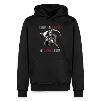 Sensenmann Tot Lustiger Spruch Ironie Sense Spaß - Männer Premium Bio Hoodie - Schwarz - Vorne - Nico (187cm)