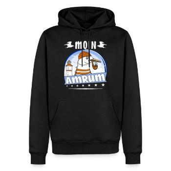 SEAGULL MOIN AMRUM - Men’s Premium Organic Hoodie - black - Front - Nico (187cm)