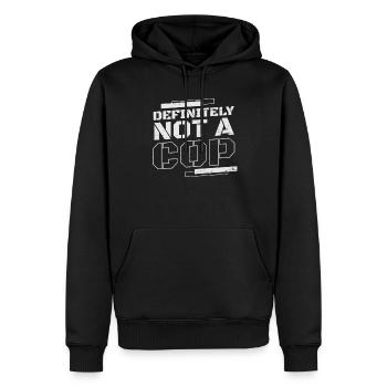 Un policier certainement pas un flic infiltré - Sweat à capuche Premium bio Homme - noir - Devant - Nico (187cm)