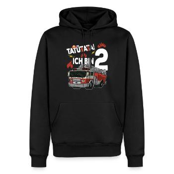 TATÜTATA! Ich bin 2 - 2. Geburtstag - Feuerwehr - - Männer Premium Bio Hoodie - Schwarz - Vorne - Nico (187cm)