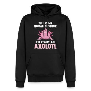 Axolotl - Sweat à capuche Premium bio Homme - noir - Devant - Nico (187cm)
