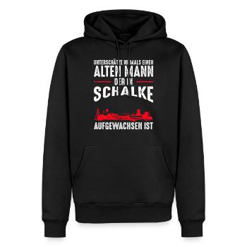 Gelsenkirchen Schalke Männer Spruch - Männer Premium Bio Hoodie - Schwarz - Vorne - Nico (187cm)
