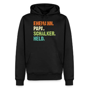 Gelsenkirchen Schalke Papa Vater Vatertag Geschenk - Männer Premium Bio Hoodie - Schwarz - Vorne - Nico (187cm)