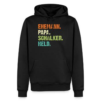 Gelsenkirchen Ehemann Papa Schalker Held Retro - Männer Premium Bio Hoodie - Schwarz - Vorne - Nico (187cm)