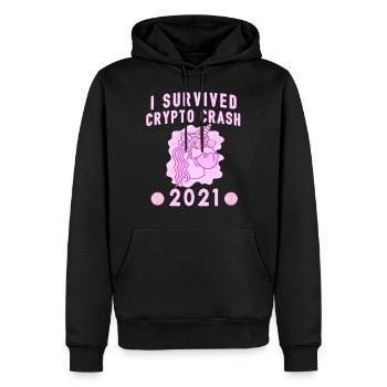 Bitcoin Crypto Crash Trader crypto cryptomonnaie - Sweat à capuche Premium bio Homme - noir - Devant - Nico (187cm)