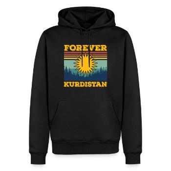 Kurdistan pour toujours Kurde la langue kurde - Sweat à capuche Premium bio Homme - noir - Devant - Nico (187cm)