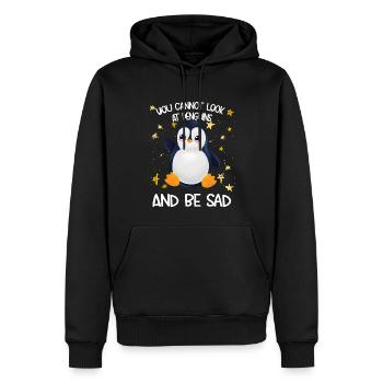 Pingouin You Cannot Look At Penguins And Be Sad - Sweat à capuche Premium bio Homme - noir - Devant - Nico (187cm)