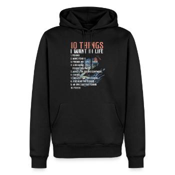 Fishing Vintage - Männer Premium Bio Hoodie - Schwarz - Vorne - Nico (187cm)
